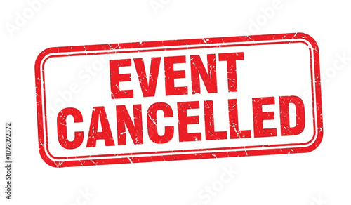 Red stamp with the text event cancelled