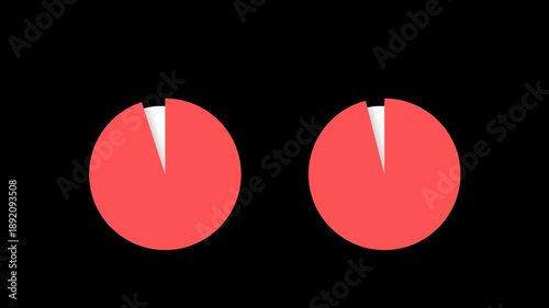 95 percent and 96 percent data representation from a pie chart 4k alpha channel