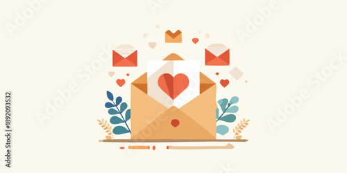 Vector illustration of a message abstract background featuring a tree with gifts and a lucky ace of hearts playing card symbol for gambling love