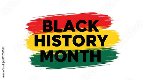 Vibrant Black History Month celebration with colorful brush strokes
