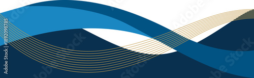 Abstract business wave line corner illustration. Curve line modern footer, header for business document, proposal, presentation. Vector isolated.