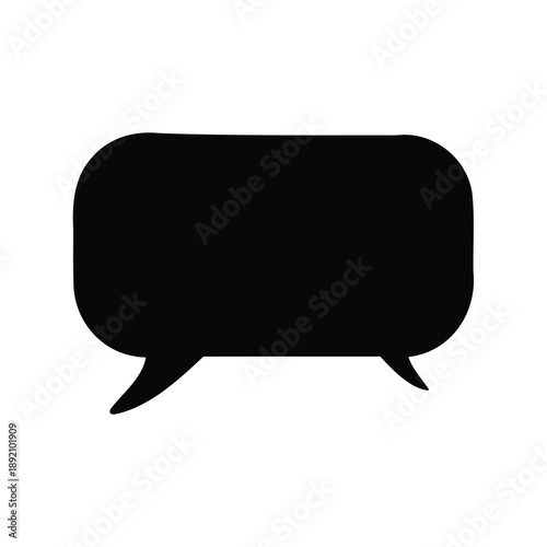 Black Speech Bubble Silhouette for Dialogue, Chat, Message, and Communication