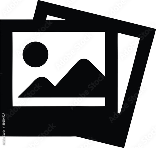 memory as old photo corner folded silhouette vector illustration on transparent background