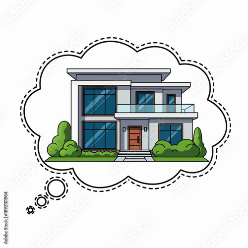 A Modern Dream Home Illustrates Thoughts and Aspirations for Future Living Spaces