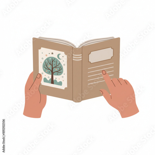 Hands Reading Open Book