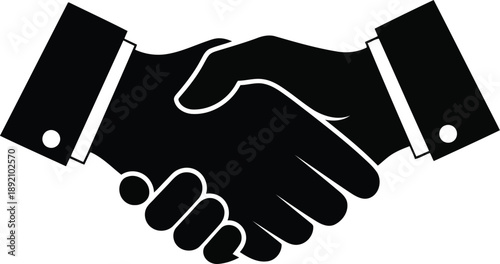 Handshake icon representing partnership agreement cooperation and professional business deal success vector illustration