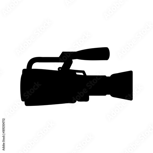 Silhouette of professional video camera used in television and film production