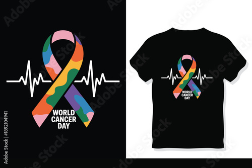 Cancer Awareness Ribbon Hands Silhouette Vector T-Shirt Design