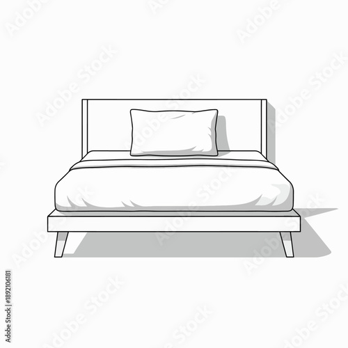 Modern Platform Bed Frame with Headboard and Pillow for Comfortable Sleep