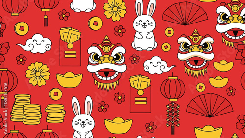 Chinese New Year Symbols and Icons.