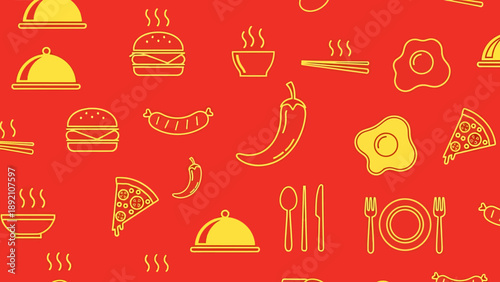 Food and Dining Icons Collection Illustration.
