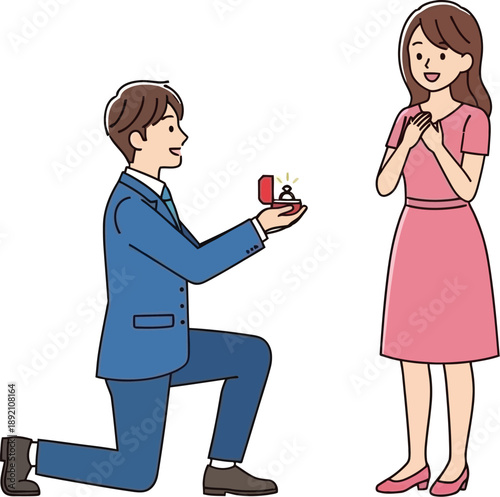 Man Proposes to Woman on One Knee