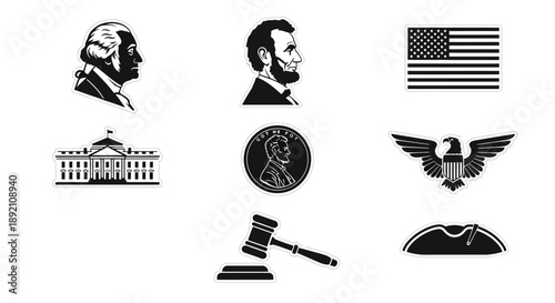 American symbols washington lincoln flag white house and more