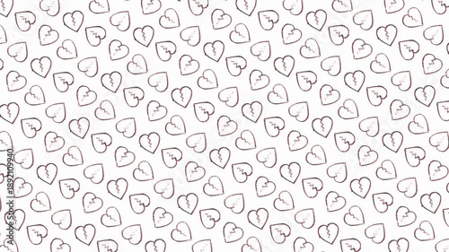 Hand Drawn Broken Heart Pattern Seamless Texture Romantic Sadness Love Loss Glitch Effect