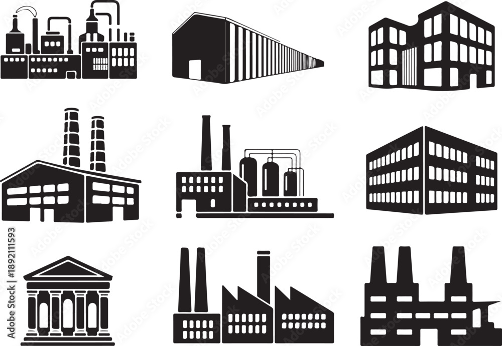 Fototapeta premium building silhouette collection for city planning and design use