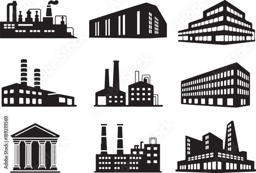 building vector icons for architecture industry and infrastructure