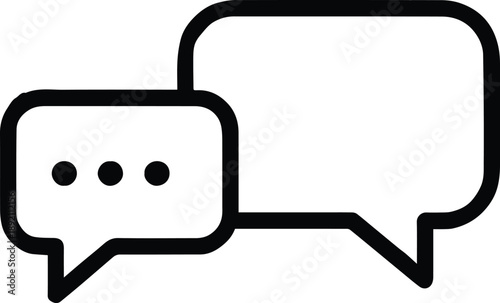 chat logo speech bubble outline conversation ui element flat vector