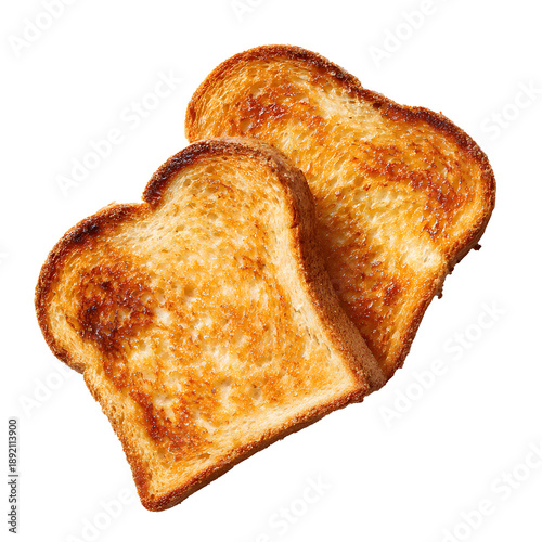 Top View of Two Golden Brown Toast Slices