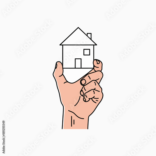 Small House Held Carefully In A Person's Palm Offering Secure Shelter And Protection For Residents