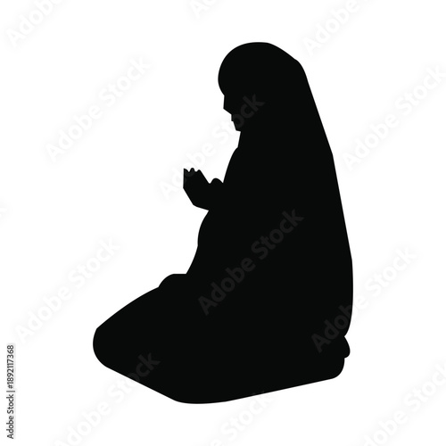 Flat Minimalist Islamic Women Prayer