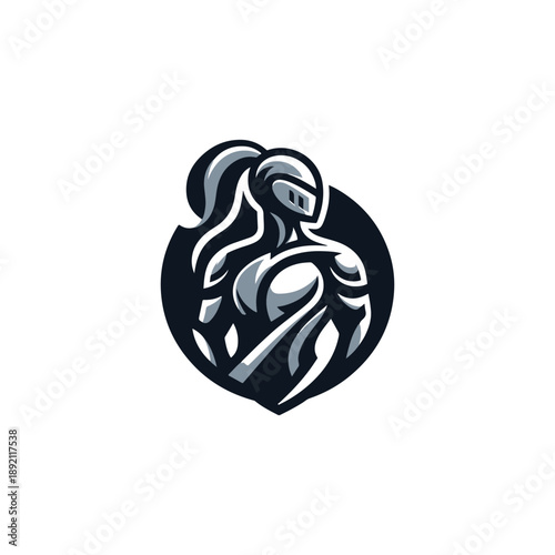 Obraz na plátně Female Knight Logo