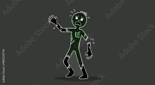 Cartoon Zombie Character Illustration.