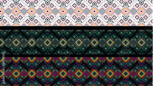 Seamless geometric ethnic pattern inspired by Mayan and Latin American textiles