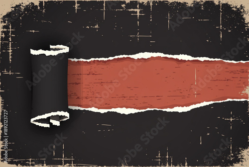 Torn paper revealing starry nebula grunge background