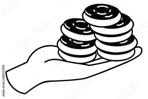 Stack of Three Black and White Spinning Vinyl Records with Sound Waves spinning record music audio