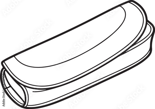 A single rolled-up item, possibly fabric or paper, presented in a clean outline style for versatile use. , Generative Ai