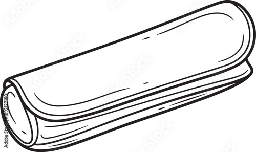 Rolled up fabric swatch or paper sample, isolated on white for creative design mockups. , Generative Ai