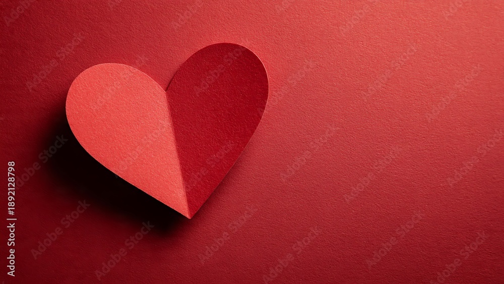 Naklejka premium Red Heart Shape on Gradient Background.