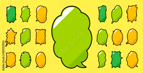 陰影の切り替えがあるデザインの吹き出し　縦書き