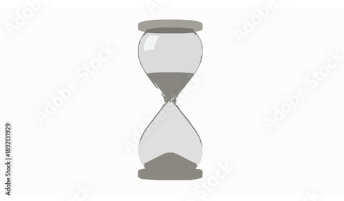 Empty sand watch 3D illustration isolated on white background as blank template