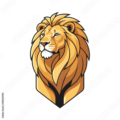 Illustration of a Lion Head with Mane.