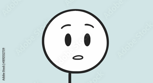 Confused Stick Figure Character with Questioning Expression.