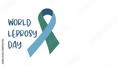 word World Leprosy Day lettering vector design,  Background with blank space on the right