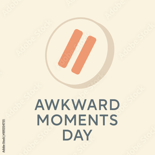 Awkward Moments Day Uncomfortable Situations Humor Awareness Clean Modern Minimal Illustration Concept Design Idea Visual