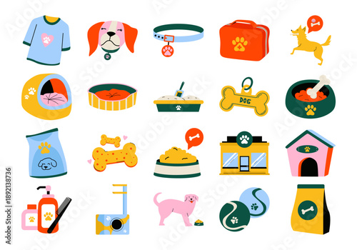 Cartoon Pet Dogs Stuff Illustration Element