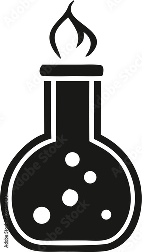 Flame-topped alchemical flask