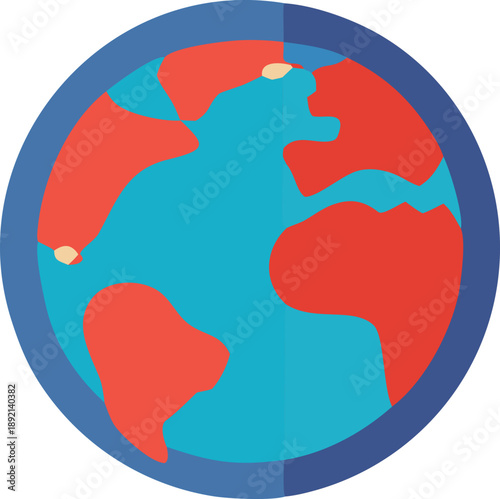 Illustrated globe showing continents and oceans
