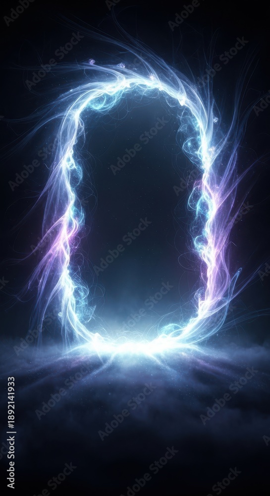 Naklejka premium Glowing Portal Swirling Light Energy Portal