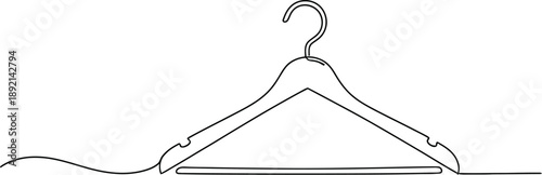 Clothes Hanger Minimal Line Art Illustration