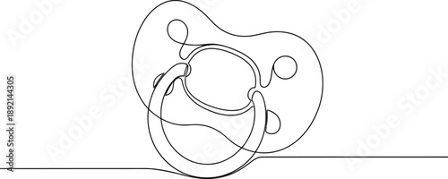 Baby Pacifier Minimal Line Art Illustration