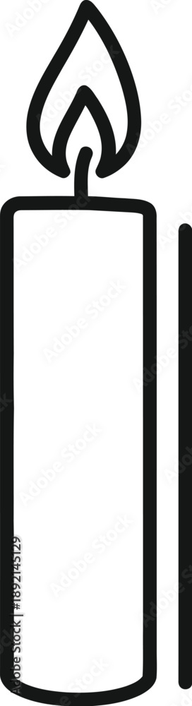 Obraz premium Simple line icon of a burning candle