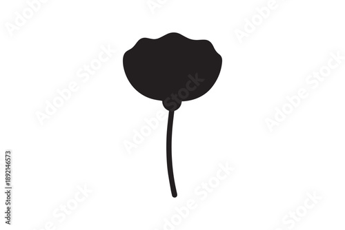 Simple flower icon black silhouette blossom plant botany flora bloom petal nature stem