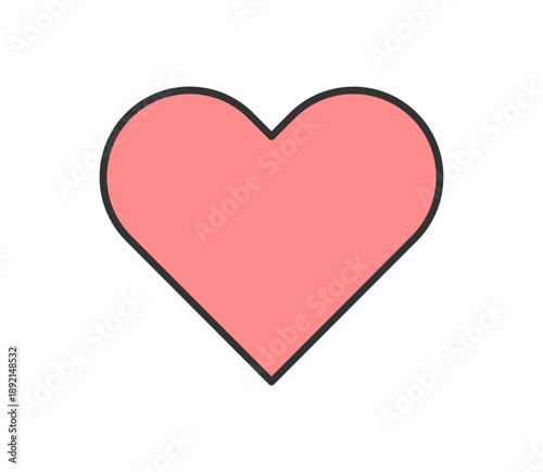 シンプルな赤いハートマークのアイコンイラスト　ベクター