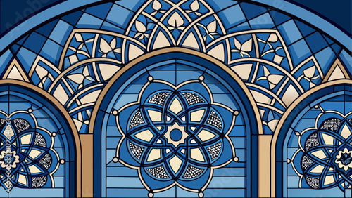 Ornate gothic stained glass window