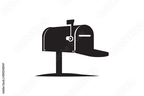 Mailbox icon isolated on white background depicting postal service or communication