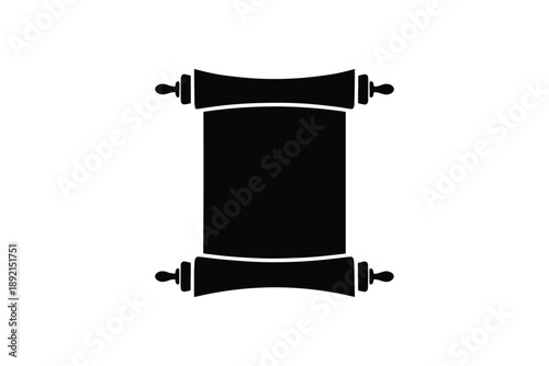 Ancient scroll document for writing and information isolated on white background